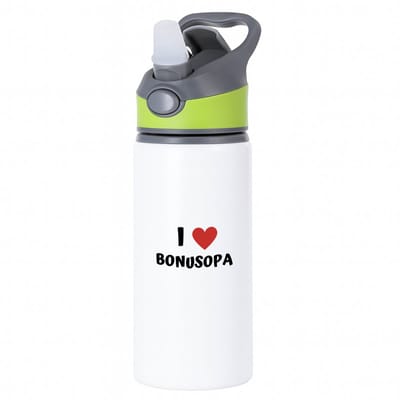 Hacebo® - I love bonusopa waterfles met rietje groen - Opa - de liefste bonusopa - verjaardag - cadeautje voor opa - opa artikelen - kado - geschenk - water fles - 650ML
