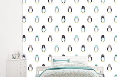 Behang - Fotobehang Design - Dieren - Pinguïn - Breedte 315 cm x hoogte 260 cm