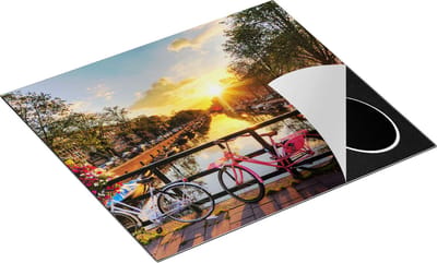 Chefcare Inductie Beschermer Amsterdamse Brug met Zonsopgang - 60x50 cm - Afdekplaat Inductie - Kookplaat Beschermer - Inductie Mat