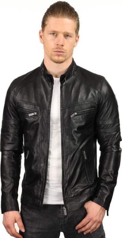 Versano Dallas Leren Heren Bikerjack Heren Jack 3XL - Zwart