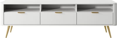 Selsey Oval - TV-meubel 160 cm met nissen - Wit
