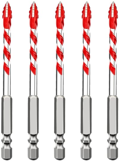 Set van 5 Hamerboren voor Tegels, Baksteen en Beton - Professionele Boorbits voor Keramiek, Glas en Marmer met Vierkante Zaagrand