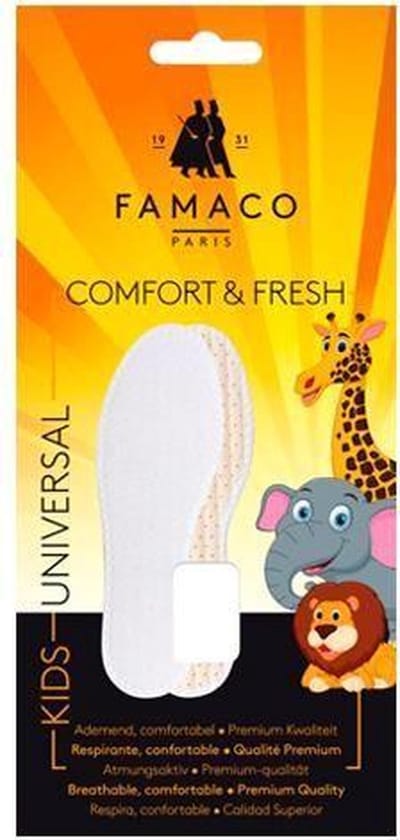 Maat 23 Badstof zooltje voor kinderen. Famaco Comfort & Fresh Kids.