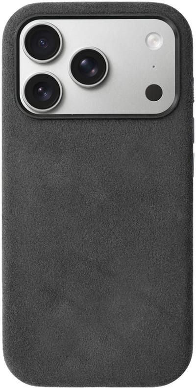 Rosso Avanti Hoesje Geschikt voor Apple iPhone 17 Pro | Compatibel met MagSafe / Qi2 | Echt Italiaans Alcantara | Back Cover | Beschermhoes | Grijs