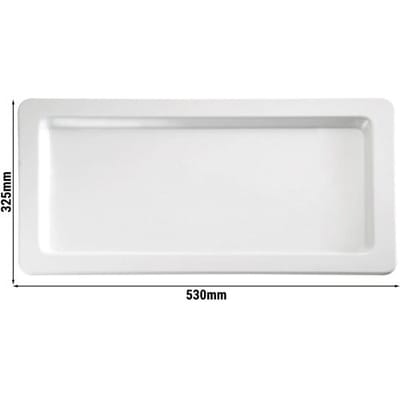 GGM Gastro (6 Stück) GN-Tablett 1/1 - APART - Melamin - Höhe: 25mm - Weiß