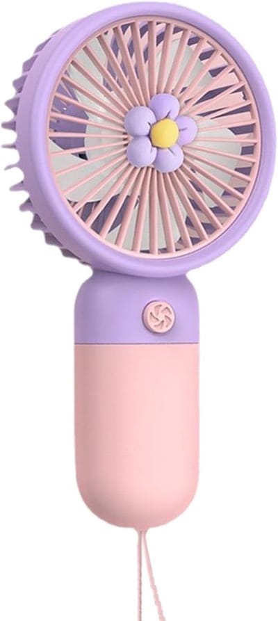 Mini handventilator - Draagbare Zakventilator - Accuventilator Met Bloem Voor Meisjes, Jongens - Kleine persoonlijke handventilator - Draagbare, oplaadbare mini - Handheld Koelgereedschap - Lichtgewicht en Compact - Dames & Heren - Roze