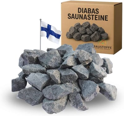 XXL Saunastenen Diaba - Voorgewassen Premium Kwaliteit voor Sauna's (10kg)