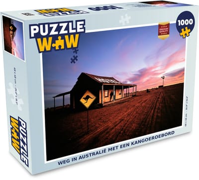 Puzzel Weg in Australië met een kangoeroebord - Legpuzzel - Puzzel 1000 stukjes volwassenen