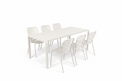 Zuiver Vondel Tuinset 6 personen - tuintafel + 6 stoelen Wit