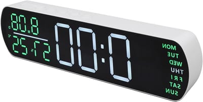 Digitale Wekker - Klok met Alarm - Tijd Weergeven - Groot Display - 26.5 cm - Wit
