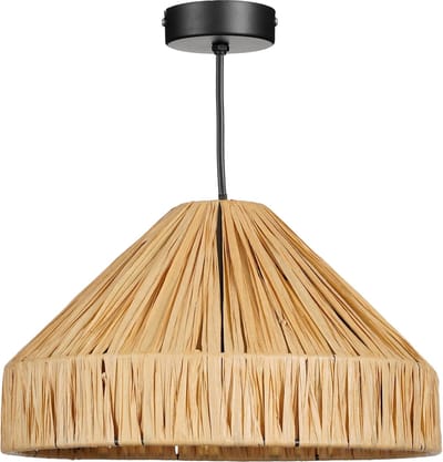 Mica Decorations Elisa Hanglamp - H18 x Ø30 cm - Raffia - Lichtbruin