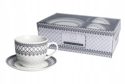 Porseleinen Kopjes met Schotels Set van 2 (250ml)