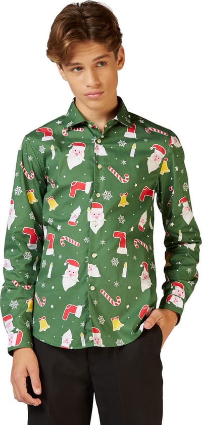 OppoSuits Santaboss - Tieners Kerst Overhemd - Kerst Outfit Jongens - Kerst - Maat: 16 jaar