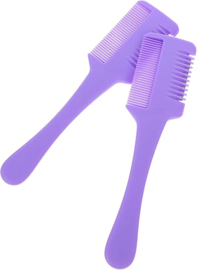 Haarknipkam - Dunner maak kam - Thuis kapsels maken - Verstelbare dubbele rand - 19 cm - Paars