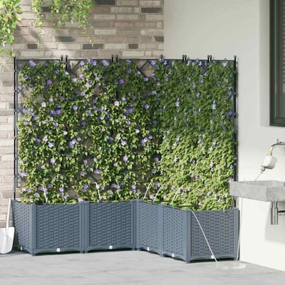 vidaXL - Plantenbak - 5 - st - Lichtgrijs - 120 - x - 120 - x - 142 - cm - PP