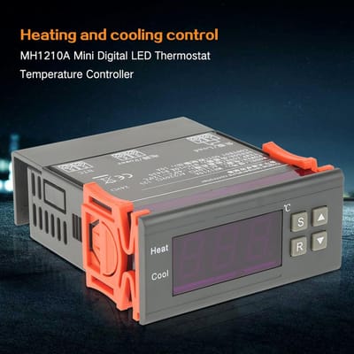 Mini thermostat numérique à LED MH1210A, contrôleur de température avec sonde de capteur (DC12V) gray