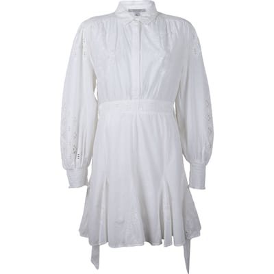 AllSaints Keeley Broderie Dres Chalk White Size: 34 | Shirt Dresses Outlet | Dames | Wit