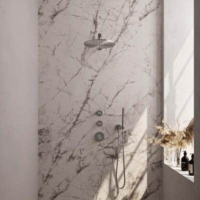 Brauer Brushed Edition Thermostatische Regendoucheset Inbouw - Hoofddouche 30 cm - Rechte Wandarm - Handdouche Staaf - Doucheslang - Wandaansluitbocht - Rvs