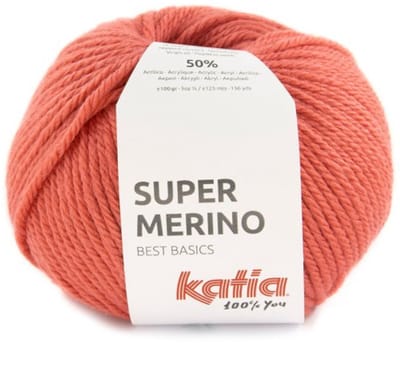Katia Super Merino - 39 koraalrood - Wol/Acryl Garen