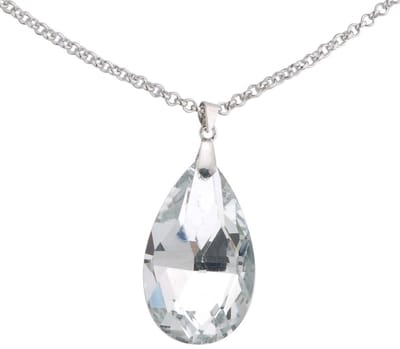 Ketting dames kristalheldere glazen druppelhanger – zilverkleurig – cadeau vrouw nikkelvrij – kristal ketting – facet geslepen – cadeau voor vriendin
