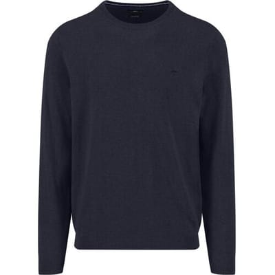 Fynch-Hatton Trui O-Neck Warm Air Cotton Cashmere Navy / male
