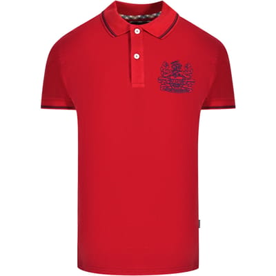 Aquascutum Aldis getipt rood poloshirt