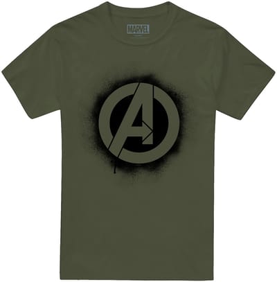 Avengers Stencil Logo Heren T-Shirt - Legergroen - M
