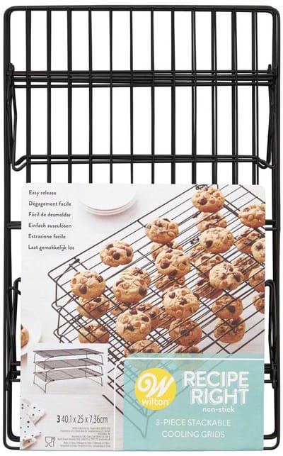 Wilton Recipe Right® Afkoelrooster Stapelbaar - Koelrooster - 3 Stuks - 40 x 25 cm