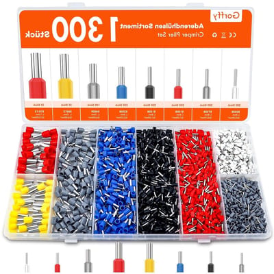 Set van 1300 geïsoleerde draad eindhulzen, 0.5 mm² - 10 mm², voor elektrische verbindingen en reparaties