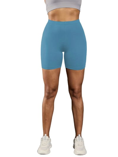 Livano Biker Short Dames - Korte Legging - Lange Onderbroek - Bikershort - Met Pijpjes - Blauw - Maat XS