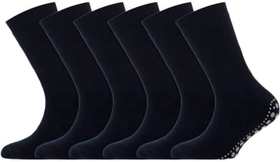 Kindersokken | Huissokken met antislip zool | Merk: Yellow Moon | Kleur: Marine blauw | Maat: 19 t/m 42 | 6 Paar