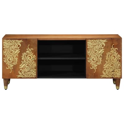 vidaXL - TV - Kast - Honing - bruin - 105 - x - 33 - x - 46 - cm - Massief - Mango - Hout