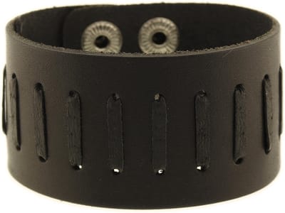 Behave - Armband zwart leer met open details - Rock stijl accessoire