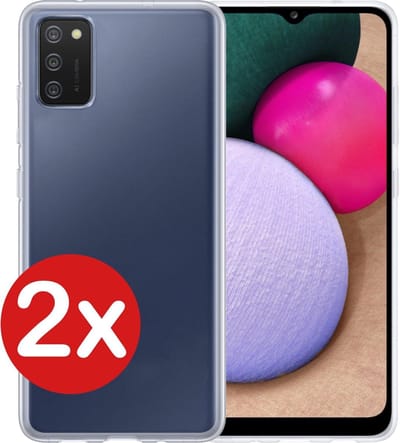 Hoesje - 2 Stuks - Geschikt voor Samsung Galaxy A02s - Sterk & Shockproof - Telefoonhoes - Back Cover - Case Siliconen - Telefoon Hoes - Transparant