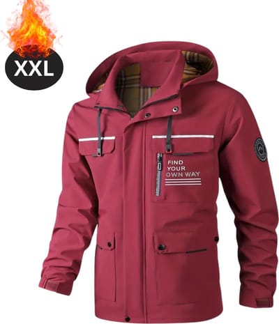 Nivard Windjas Voor Heren - Parka - Lente & Herfst - Jas - Volwassen - Windjack - Windbreaker - Bordeauxrood - Maat XXL