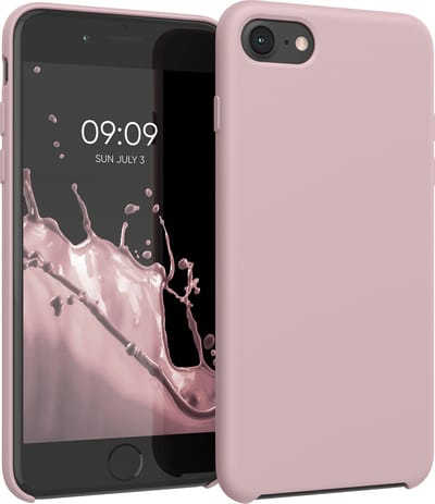 kwmobile telefoonhoesje geschikt voor Apple iPhone SE (2022 / 2020) / iPhone 8 / 7 - Hoesje met siliconen coating - Smartphone case in vintage roze