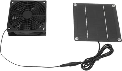 Zonne Ventilator - Luchtcirculatie Kit - Kippenhok Ventileren - 5W Zonnepaneel - 17x16x6 cm