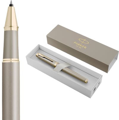 Parker IM-rollerbalpen | Finishing Touch-collectie | zandsteenafwerking | medium | zwart | geschenkverpakking
