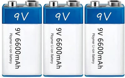 Oplaadbare Lithium Batterij - 9V Batterij - Apparaten Voeden - Hoge Capaciteit 6600mAh - 4.5 x 2.6 x 1.6 cm