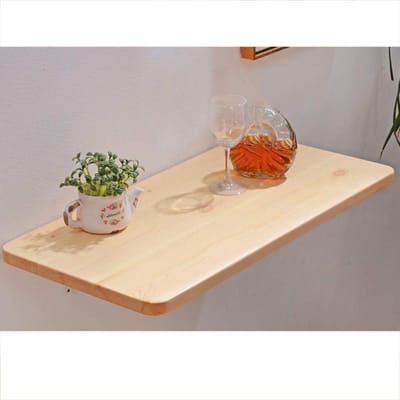 Klaptafel Hout - Wandtafel Bureau - Ruimte Besparen - Flexibel Opvouwbaar - 60x30 cm - Geel
