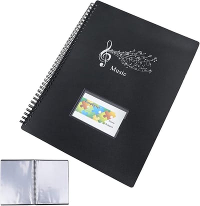 Ynkkvre - A4 Muziekmap - Voor Bladmuziek - 20 Pagina's - Papier Documenthouder - Opbergmap - Plastic Concertmap voor Koor - Indexmappen voor Muzikanten, Band, Muzieknoten