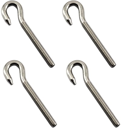 Dailygoods- Oogbout 12mm - 4 Stuks - Roestvrij Staal 304 - Duurzaam - Corrosiewerend - Geschikt voor Binnen/Buitengebruik - Haakbout