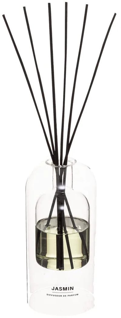 Atmosphera Geurstokjes in luxe glazen houder - Jasmijn - 150 ml - geurverspreider - interieurparfum