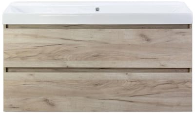 Maxx XL Badmeubelset 120 cm - Craft Oak - Wastafel Just Enkel Zonder Kraangat