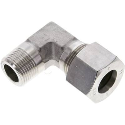 3/4'' NPT Buitendraad x 20S RVS Elbow 90deg Snijring 400 Bar DIN 2353 - FL2E-MC-ST-034N-20-S