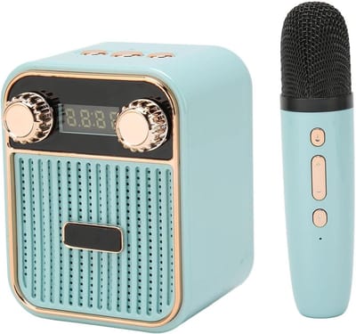 Mini Karaokemachine Kinderen - Draagbare Bluetooth Speaker - Muziek Feestjes - Met 2 Microfoons - Niet gespecificeerd - Blauw