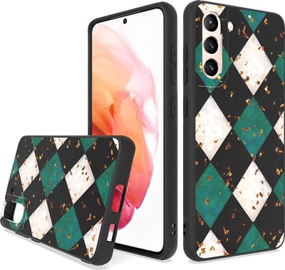 LuxeBass siliconen back cover voor Samsung Galaxy S23+ | marmer green print | IP55 | achterkant bescherming | valbestendig tot 1m