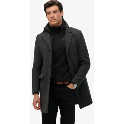 Superdry Tailored Two-in-one Stadsjas Dark Grey Grootte: Xxxl