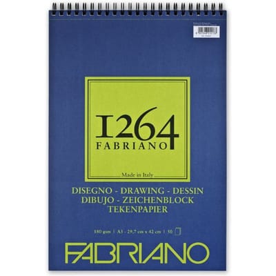 Bloc Papier Dessin 1264 A3 180g Spiral haut 50 feuilles 29,7x42 cm