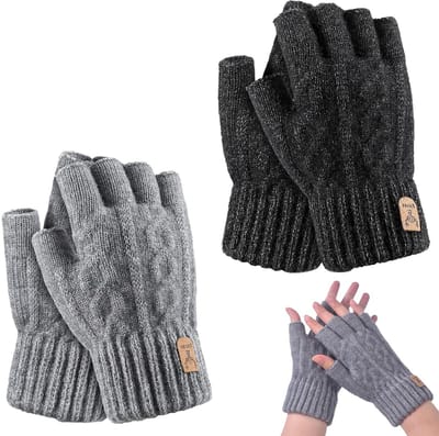 Dailygoods- Vingerloze Handschoenen - Gebreide Winterhandschoenen - Zacht Thermisch Materiaal - Uniseks - One Size - Perfect voor Buitenactiviteiten